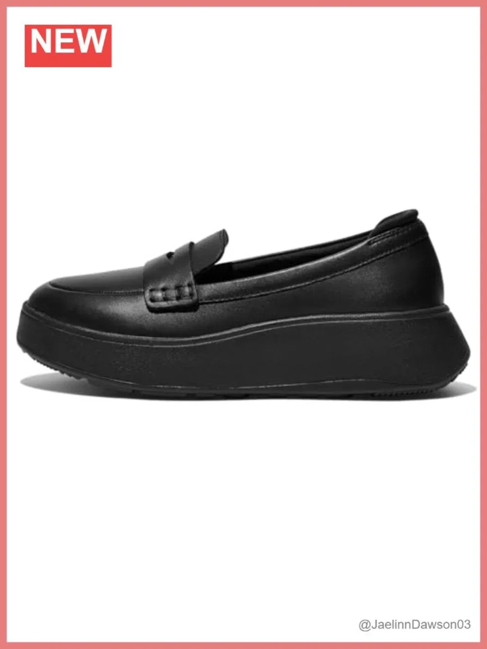 Leather Loafers Slip-On Fringe Platform Heel, Comfortable Casual